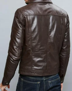 Homme Chyston Veste en Cuir Karlton marron