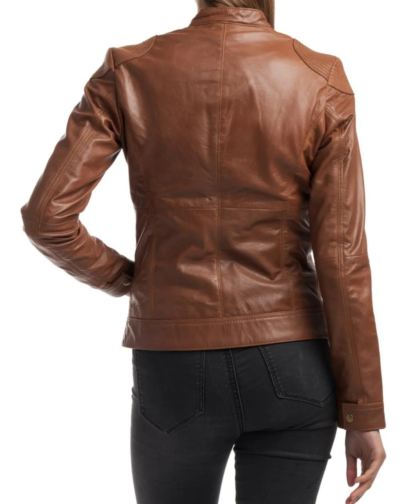 Hot Chyston Veste en Cuir Katia cognac