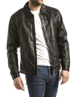 Outlet Blue Wellford Veste en cuir Koluton noire