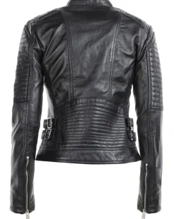 Femme Chyston Veste en Cuir Lena noire