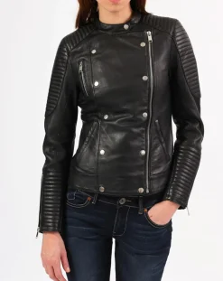 Discount Blue Wellford Veste en Cuir Marion noire
