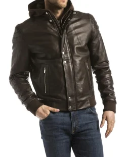 Homme Blue Wellford Veste en Cuir Maros marron