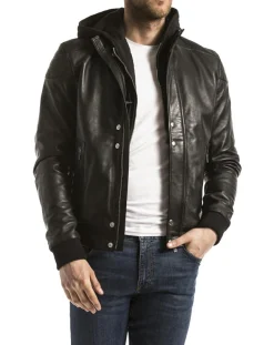 Outlet Blue Wellford Veste en Cuir Maros noire