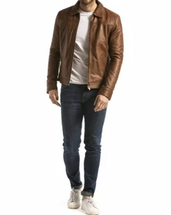 Online Blue Wellford Veste en Cuir Mekong cognac