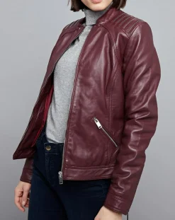 Sale Chyston Veste en Cuir Mercedes bordeaux