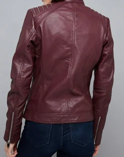 Sale Chyston Veste en Cuir Mercedes bordeaux