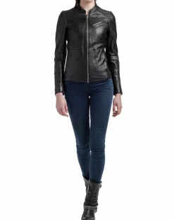 Hot Blue Wellford Veste en Cuir Nova noire