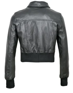 Outlet Blue Wellford Veste en Cuir Oversize Inaya noire