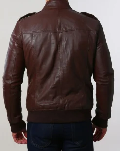 Outlet Chyston Veste en Cuir Pat marron