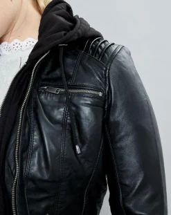 Online Chyston Veste en Cuir Pensacola noire