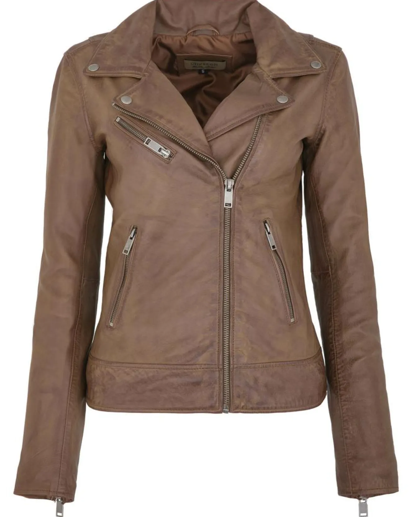 Femme Chyston Veste en Cuir Polly vintage cognac