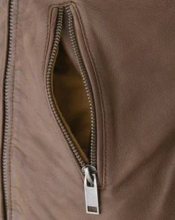 Femme Chyston Veste en Cuir Polly vintage cognac