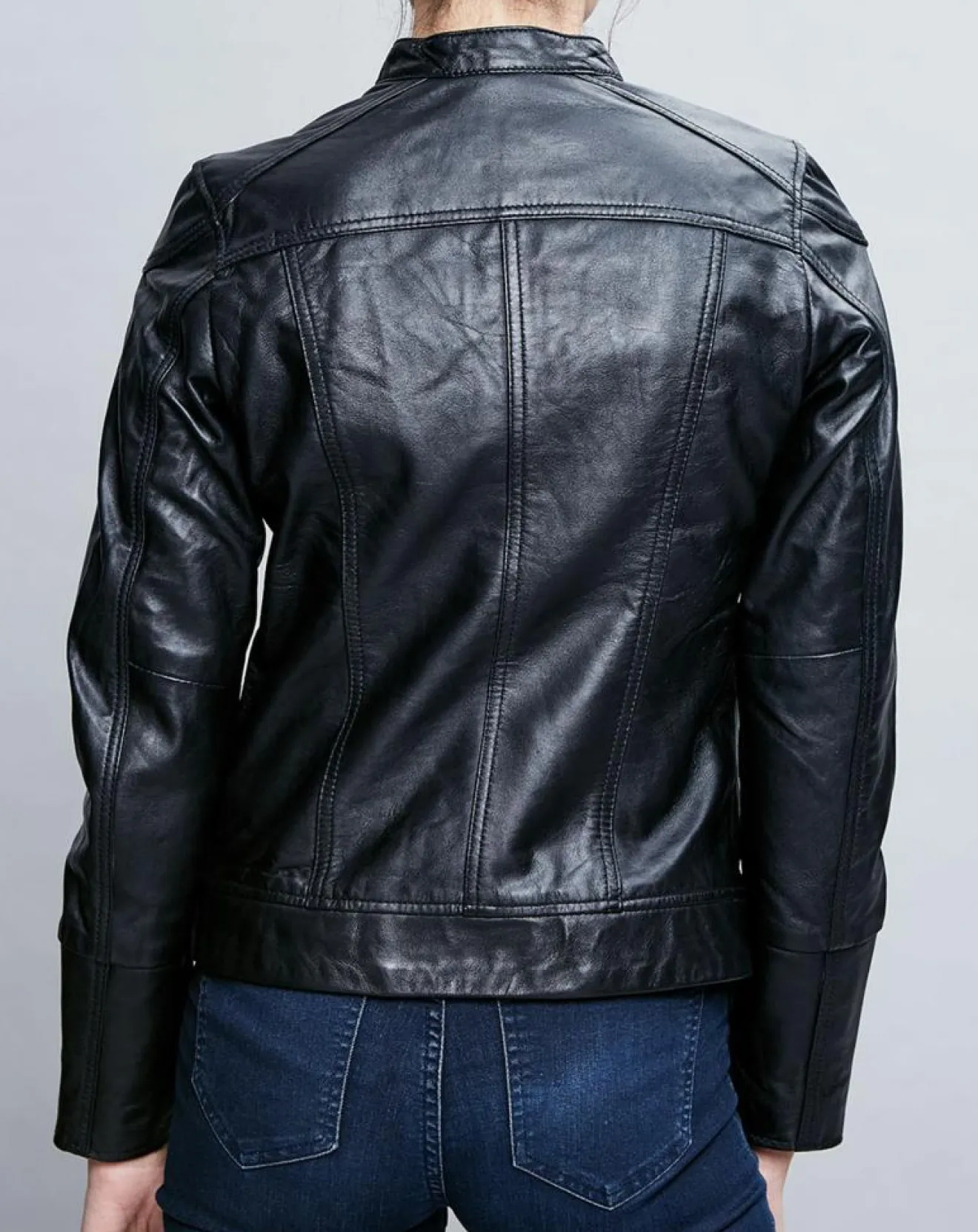 Femme Chyston Veste en Cuir Prescillia noire