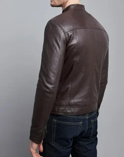 Sale Chyston Veste en Cuir Raphaël marron