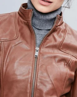 Sale Chyston Veste en Cuir Roxane cognac