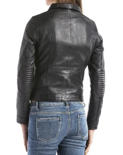 Online Blue Wellford Veste en Cuir Savara noire