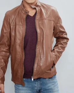 Hot Chyston Veste en Cuir Taylor cognac
