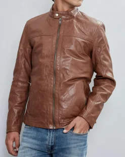 Hot Chyston Veste en Cuir Taylor cognac