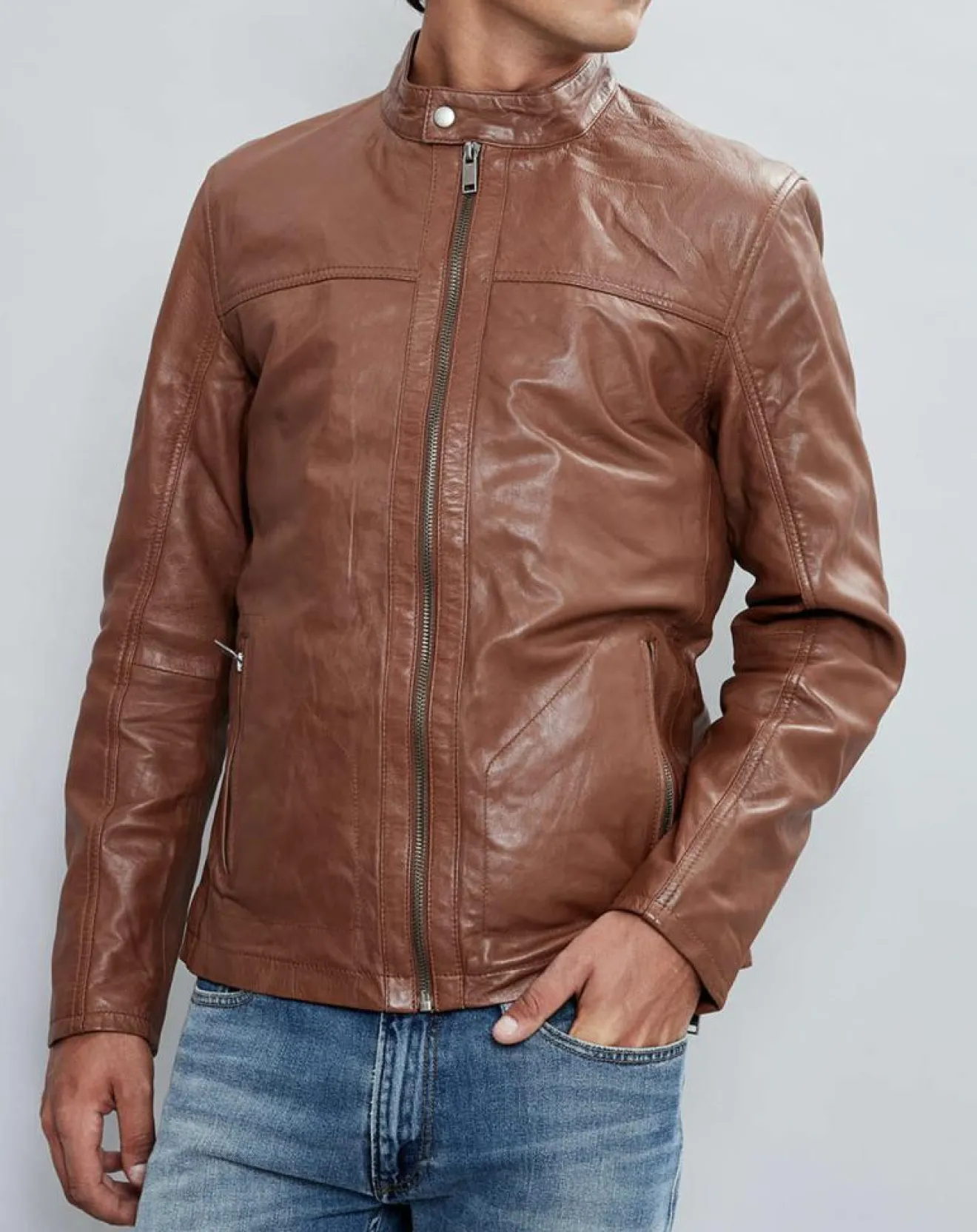 Hot Chyston Veste en Cuir Taylor cognac