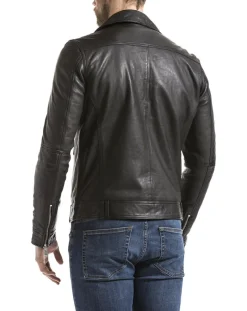 Homme Blue Wellford Veste en Cuir Thames noire