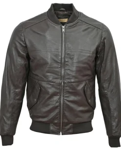 Homme Chyston Veste en Cuir Theo marron
