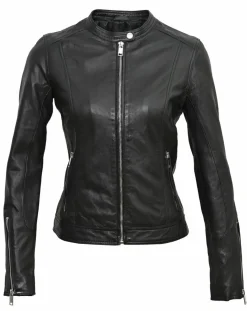 New Chyston Veste en Cuir Tia noire