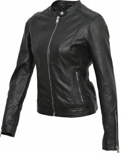 New Chyston Veste en Cuir Tia noire