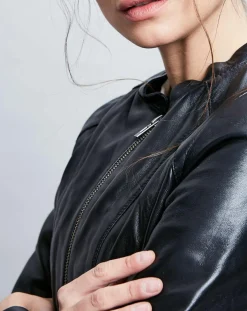 Chyston Veste en Cuir Tifanie noire