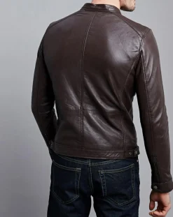 Homme Chyston Veste en Cuir Timoty marron