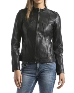Blue Wellford Veste en Cuir Varenne noire