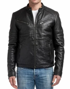 Discount Chyston Veste en Cuir Victor noire