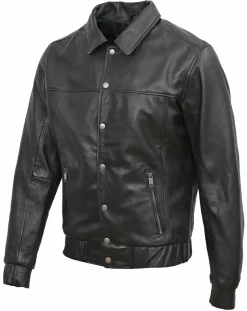 Discount Blue Wellford Veste en Cuir Yan noire