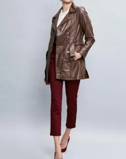 Best Chyston Veste en Cuir Zelda marron