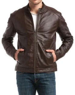 Homme Chyston Veste en Cuir Zuzarte marron