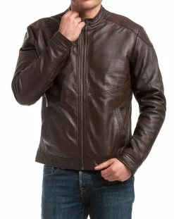Homme Chyston Veste en Cuir Zuzarte marron