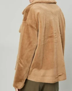 Femme Suncoo Veste en Fausse Fourrure Else camel