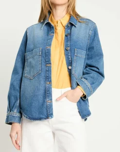 Femme Scotch & Soda Veste en Jean à franges bleue