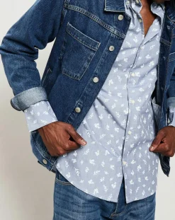 Homme Gant Veste en Jean bleu indigo