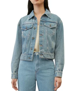 Clearance Marc O'Polo Veste en jean courte à boutons bleue