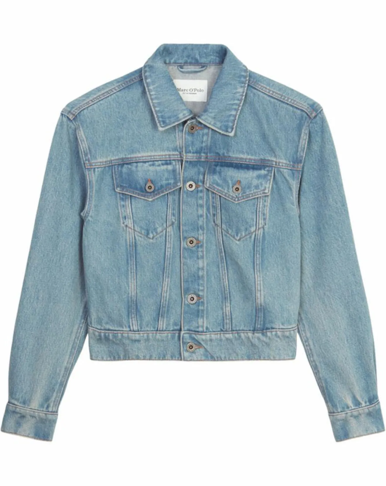 Clearance Marc O'Polo Veste en jean courte à boutons bleue