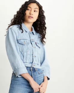 Clearance Levi's® Veste en jean crop Sleeve bleue