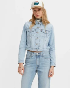 Femme Levi's® Veste en Jean Crop Trucker bleu clair