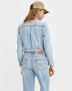 Femme Levi's® Veste en Jean Crop Trucker bleu clair