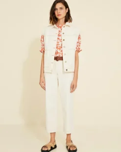 Femme Yerse Veste en Jean sans manches Jeanne écrue