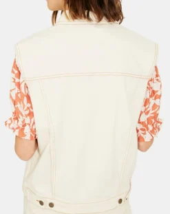 Femme Yerse Veste en Jean sans manches Jeanne écrue