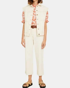 Femme Yerse Veste en Jean sans manches Jeanne écrue