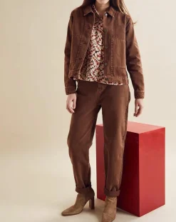 Femme Chloé Stora Veste en jean Up marron