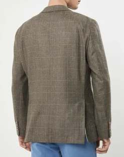 Hot Hackett London Veste en Laine & Soie à carreaux marron