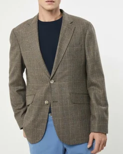 Hot Hackett London Veste en Laine & Soie à carreaux marron