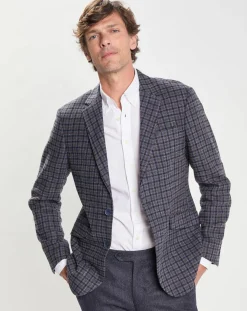 Online Hackett London Veste en Laine mélangée à carreaux bleue